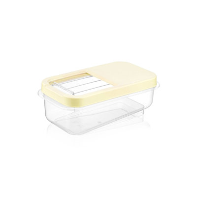 Ensemble de 3 boîtes de rangement en plastique sans BPA, couleur crème, 13,6 x 7,5 x 4,9 pouces | Capacité de 5000 ml | Va au lave-vaisselle, idéal pour organiser la cuisine, le garde-manger et la maison | Conception durable, polyvalente et élégante