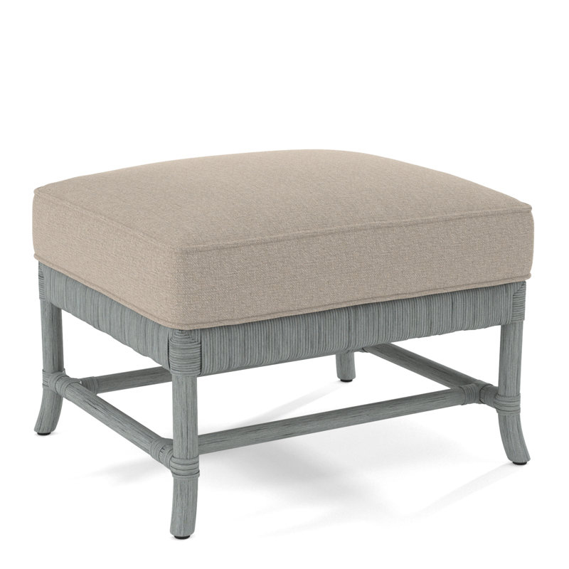 Lafayette Ottoman, Navy Beige Stripe; 0212-61, Nickel