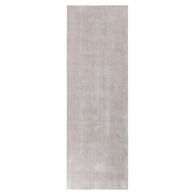 One-of-a-Kind Runner 4'8" X 13'8" No Runner Silk Area Rug Gray/Silver