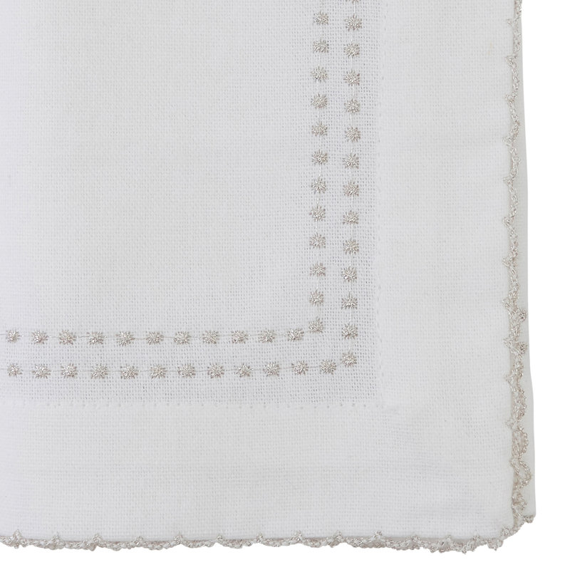 Satchell Cotton Square Napkin, Silver
