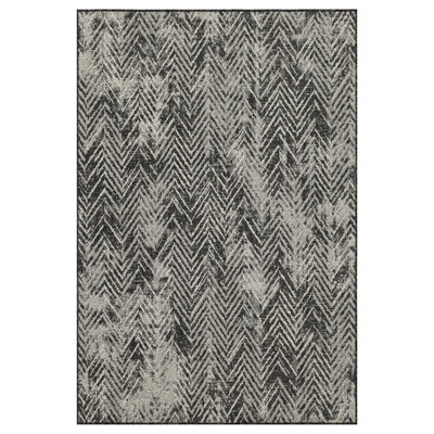 Anthracite 5 Ft. 3 In. X 7 Ft. 3 In. Indoor/Outdoor Area Rug