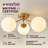 16.5''-3 Lights Modern Brushed Brass Iron Glass Cover Globe Semi Flush Mount Lighting for Living Room/Bedroom-1181795746