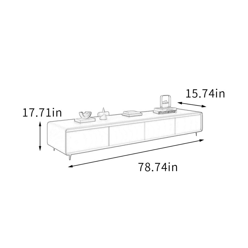 Meuble télé avec rangement Modern Modern, Gris, H 17,71 po x L 78,74 po x l 15,74 po