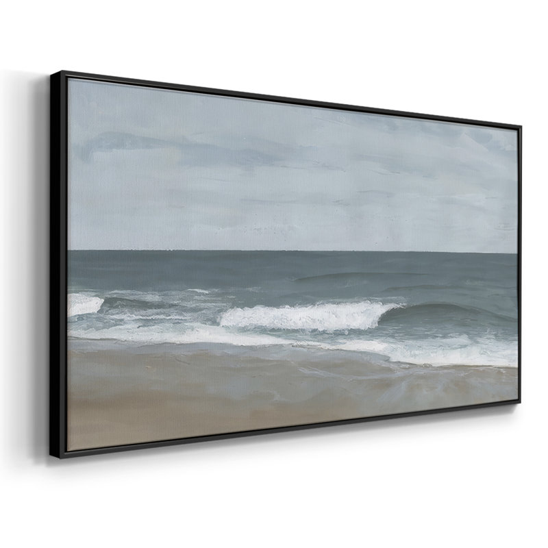 Northeast Shoreline I - Toile tendue avec châssis encadré - Prêt à être accroché, H 21 po x l 41 po, Noir