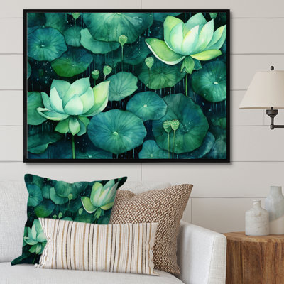 Green Lotus Pond II, reproduction d'art sur toile