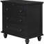 3 armoires noires - Polyvalentes pour la chambre à coucher, le vestibule, le téléphone avec plateau Ustyle en bois massif noir, la chambre à coucher ou le salon-147402266-147402268