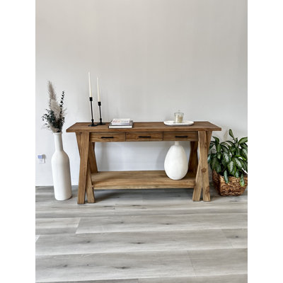 Rustic Recycled Teak Console Table
