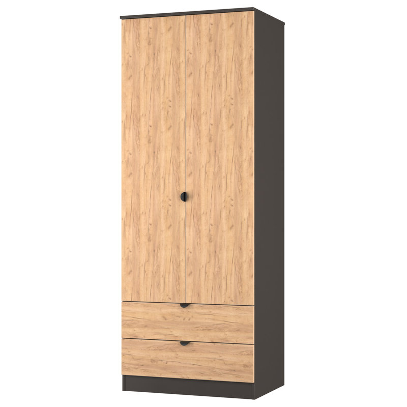 Sunehri Tall 2 Door 2 Drawer Robe, Natural