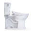 Toilette allongée deux pièces TOTO® Drake® Transitional WASHLET® + deux pièces allongée de 1,28 GPF avec siège bidet en coton blanc