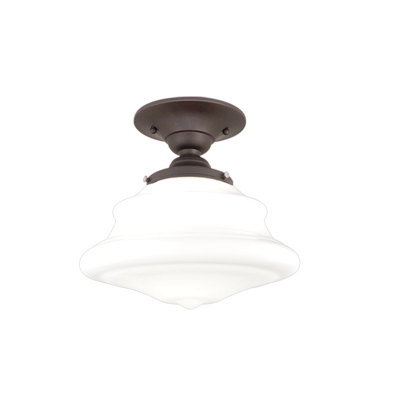 16" Single Light Semi Flush Mount, Old Bronze, 10" H x 12.75" W x 12.75" D