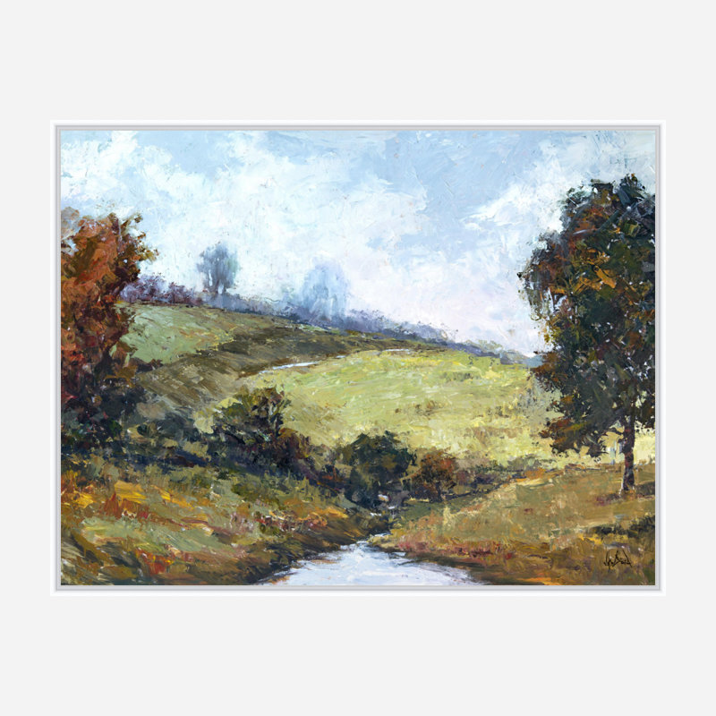 Babbling Brook - Artist Enhanced Canvas Print, White Framed Canvas, 37.5" H x 49.5" W x 1.75" D