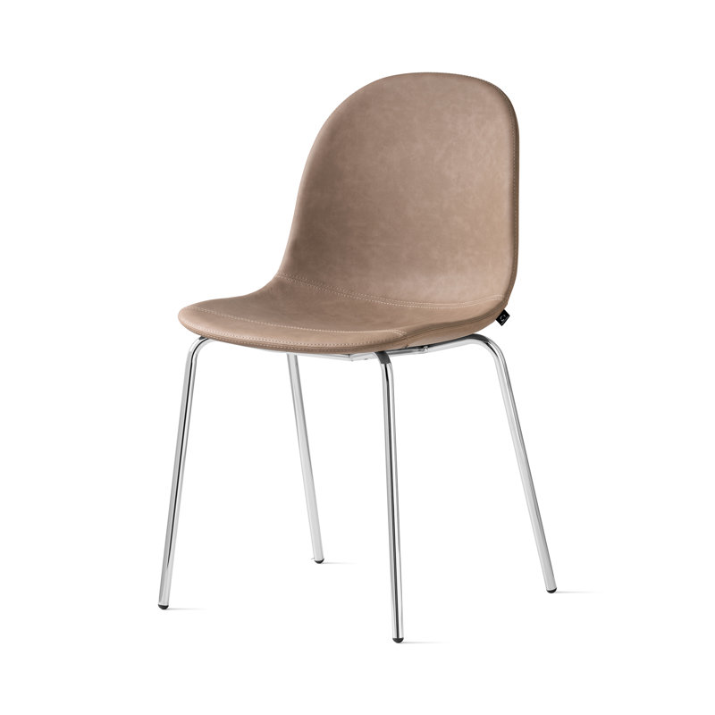 Academy Upholstered Armless Chair with Metal Frame, Chrome