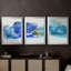 Waterscape I  -Custom Framed  Wrapped Gallery Canvas - 3 Pieces-1607542230