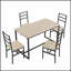Ensemble de salle à manger cinq pièces de style industriel avec structure solide et chaises faciles à nettoyer, parfait pour les maisons modernes