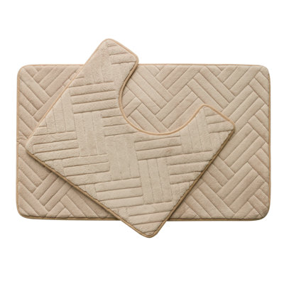 2PC Memory Foam Bath Mat Set