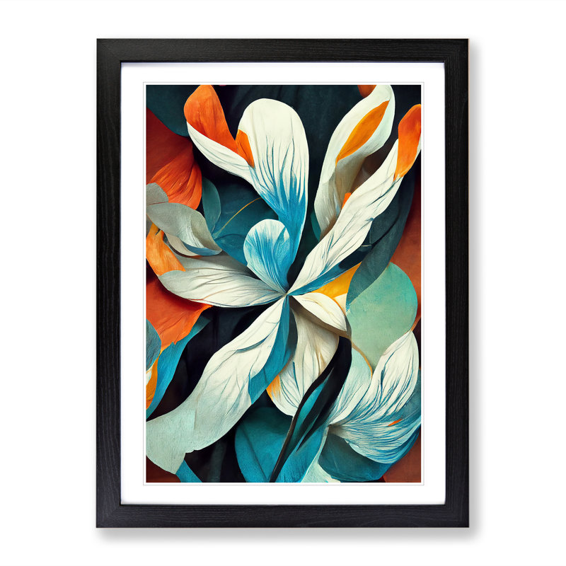 Flowers - Framed Print, Black, 64cm H x 46cm W x 2cm D