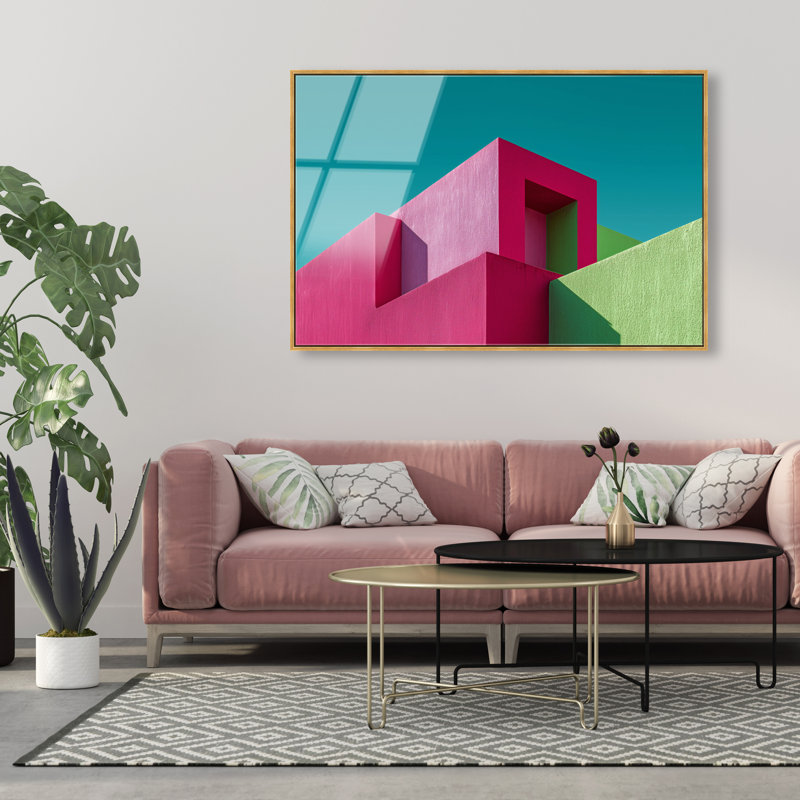 Aquamarine Angle II Print, 11"H x 16"W, Gold Floater Frame