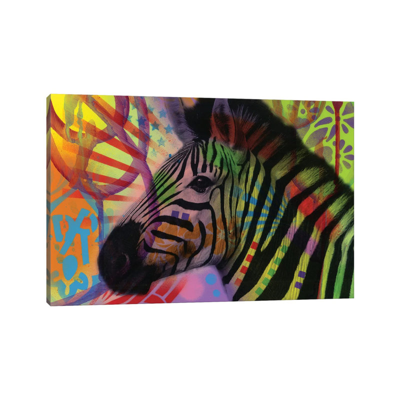 Zebra by Dean Russo - Wrapped Canvas Print, 152.5 cm H x 101.5 cm W