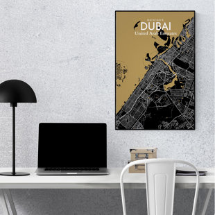 Carte de la ville de Dubaï, impression de luxe