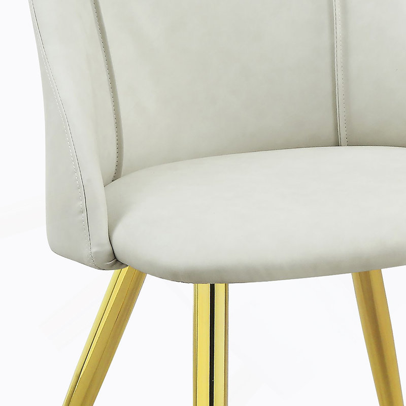 Ensemble de 2 chaises d'appoint en cuir synthétique blanc Gaines