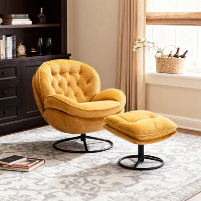 Fauteuil d'appoint avec repose-pieds Anouk