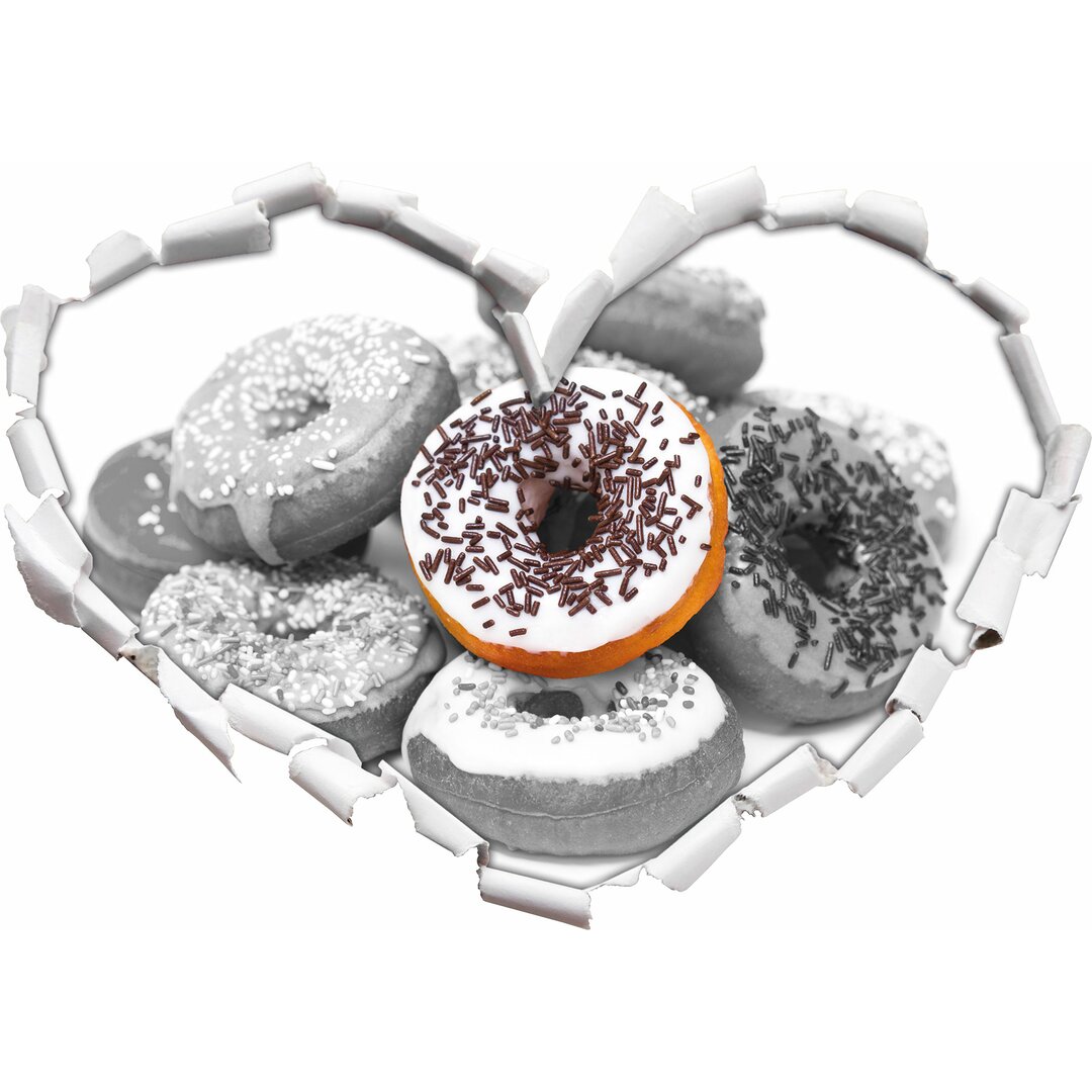 Wandtattoo Donut mit Glasur und Liebesperlen