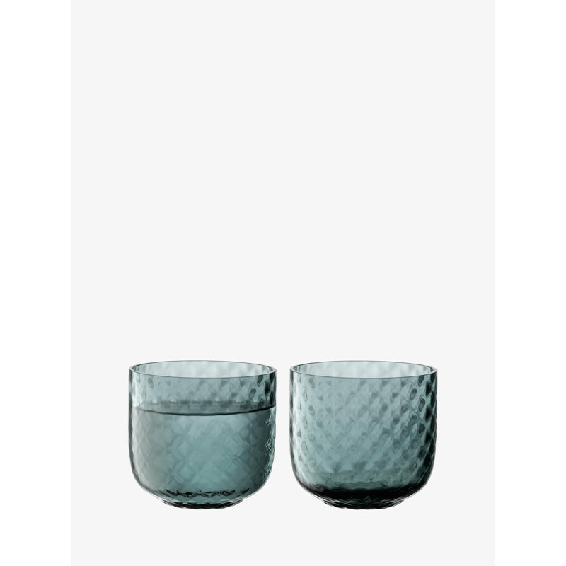 Dapple Handmade Hammered Glass Drinking Glass, Water Blue