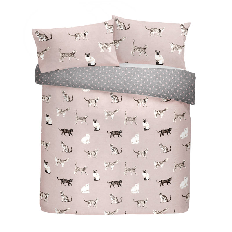 Cats Polyester No Pattern Duvet Cover Set with Pillowcases, Double - 2 Standard Pillowcases