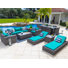 Malmo Collection In Gray 15 - Person Patio Conversation Set with Cushions