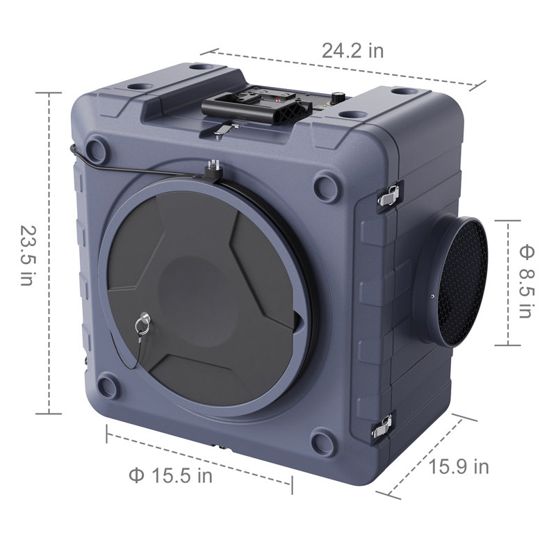 Air Scrubber With 3-Stage Filtration, Stackable Negative Air Machine 800 CFM, Air Cleaner With MERV10, Carbon, H13 HEPA, For Home, Industrial And Commercial Use