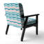 Fauteuil d'appoint rembourré à rayures bleues