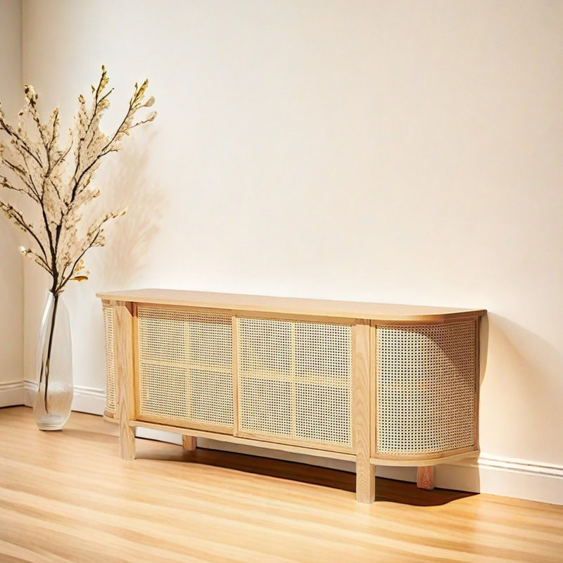 Simple And Simple Accent Cabinet Solid Wood Accent Cabinet, Burlywood