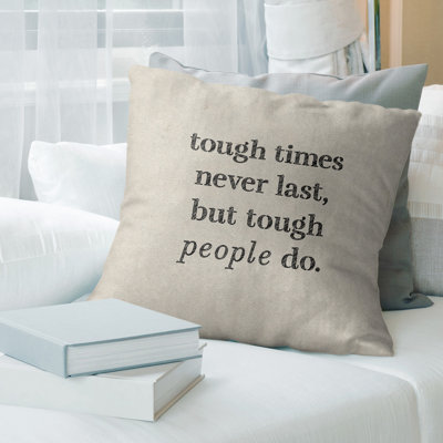 Coussin Handwritten Tough Times