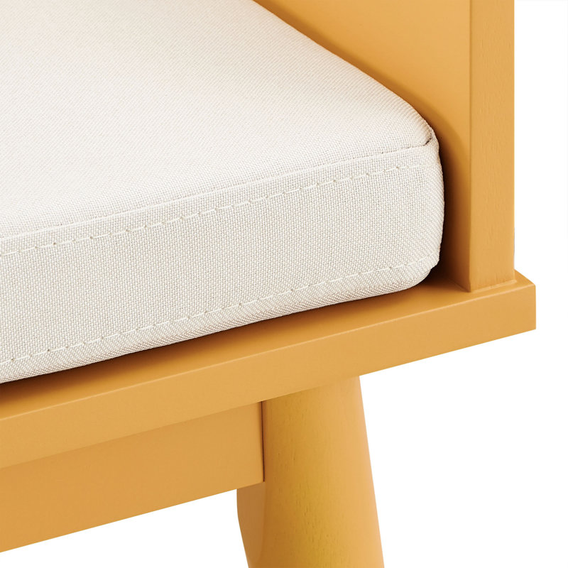 Banc de rangement en bois Hartnett, Jaune