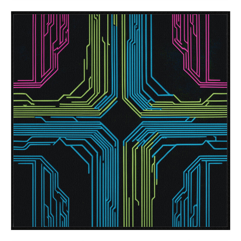 Digital Flicker Rug, Square 6'