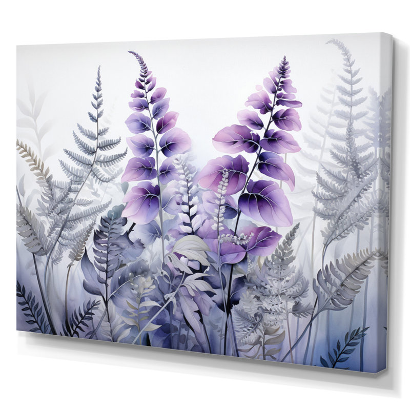 Ferns Violet Dream II - imprimé, Toile tendue, H 30 po x l 40 po x P 1,5 po