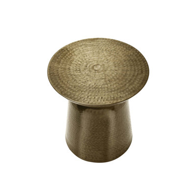 Hand-Crafted Metal Accent Table, Versatile Drum Design for Living Room and Bedroom, No Assembly Required by Orren Ellis