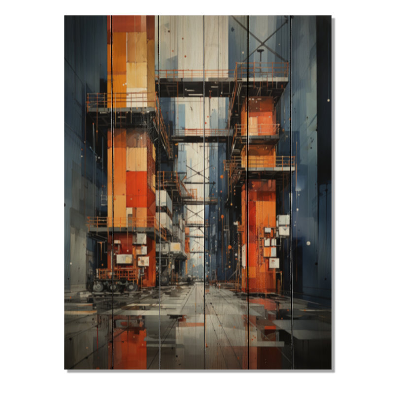Port Symphonie industrielle sur bois, H 40 po x l 30 po x P 0,78 po
