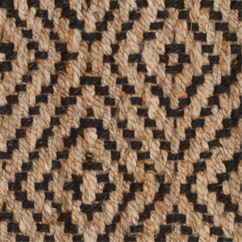 Aerionna Natural Fiber Hand Woven Jute Geometric Rug, Round 5'