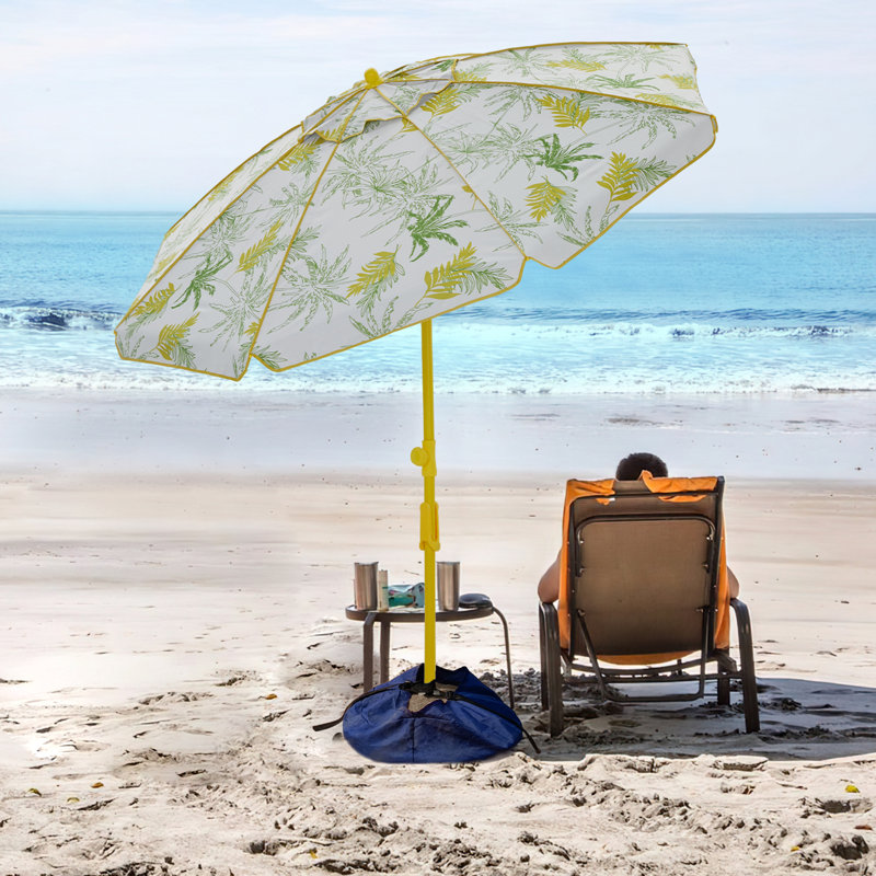 Parasol de plage 5 pi 4 po Moncher, Jaune