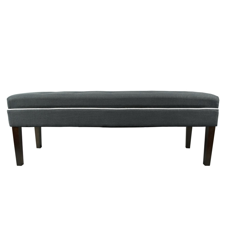 Amora Polyester Upholstered Bench, Charcoal