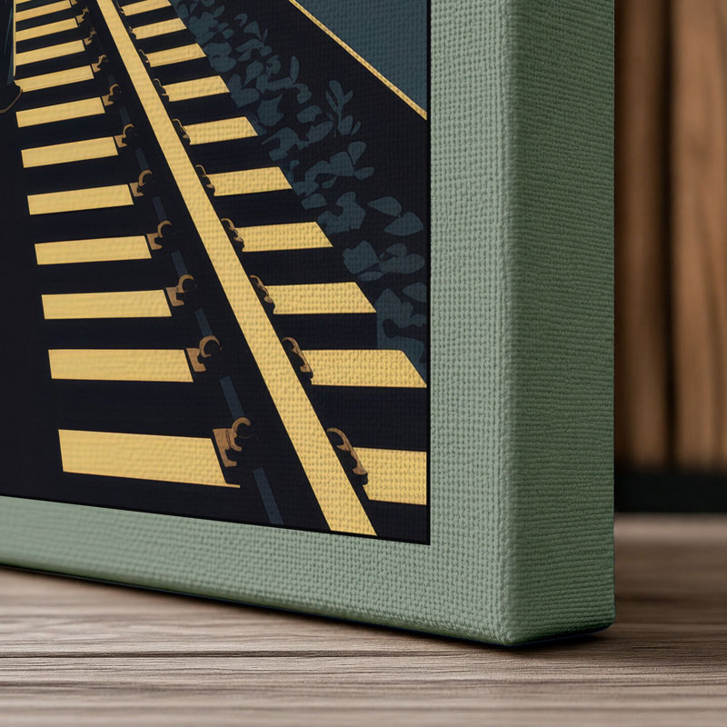 Solitary Path Industrial - Wrapped Canvas, 18x12 - 45.7 x 30.5 cm, Sage Border