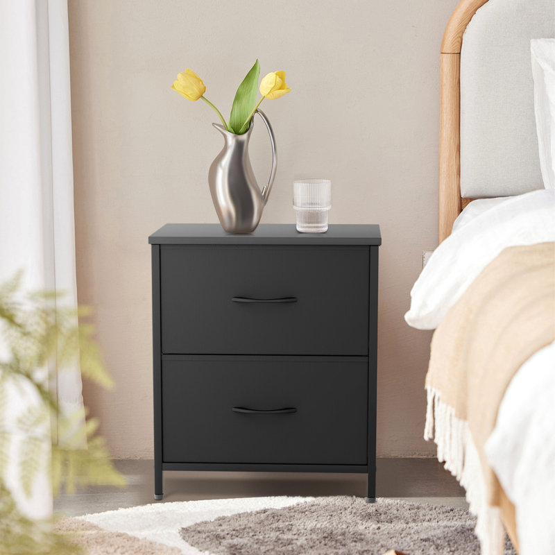 Commode 2 tiroirs Walthourville, Noir