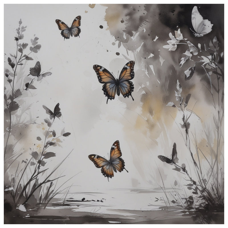 Rideaux de douche Butterflies In Nature, L 70 po x H 72 po