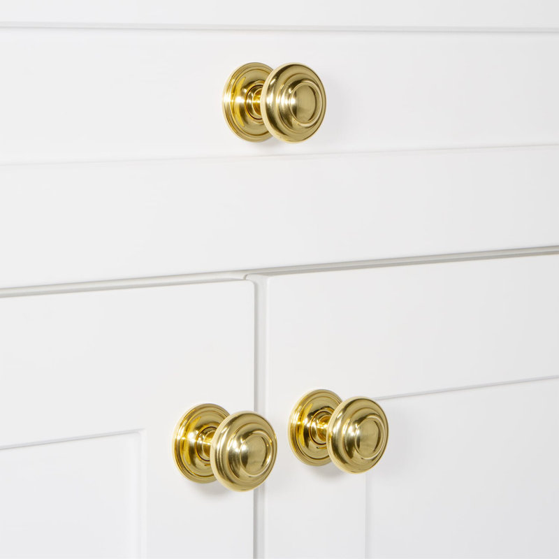 Circulaire Round Knob, Polished Brass