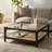 Manuia Square Glass And Linen Coffee Table