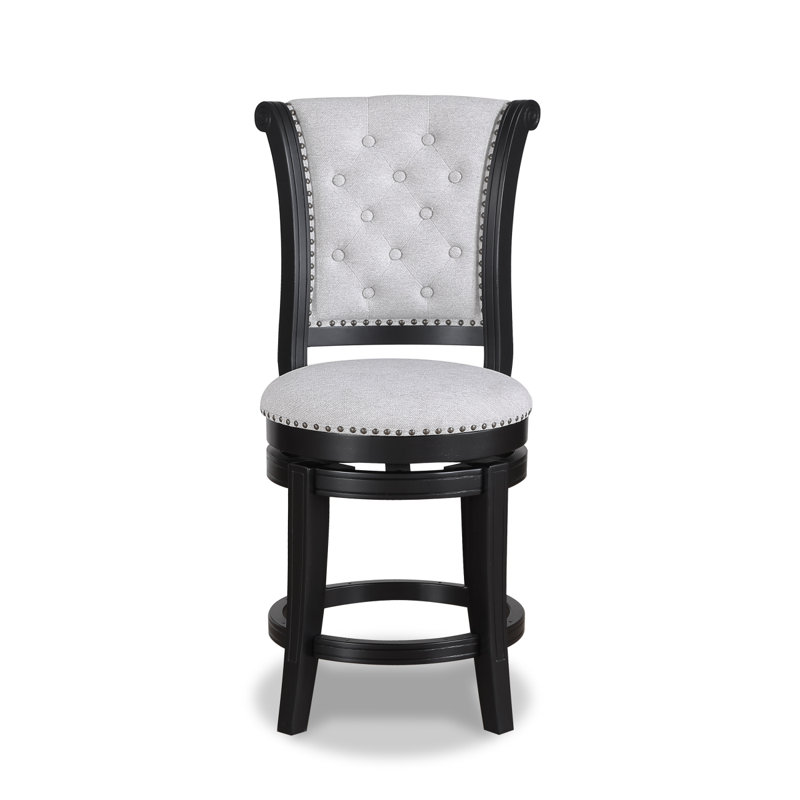 Tabouret de bar moderne avec tabourets pivotants élégants avec siège rembourré et garniture cloutée, parfait pour manger et recevoir