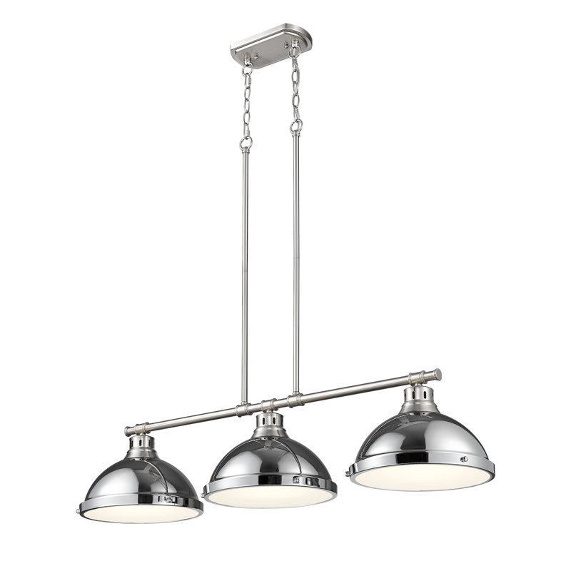 Laramy 3-Light Linear Pendant, Pewter, Chrome