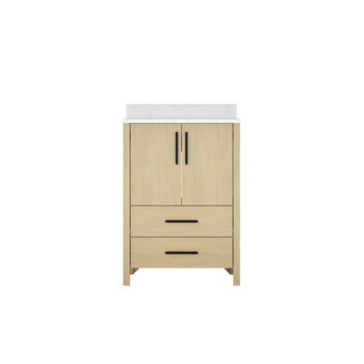 24" Bathroom Vanity Cabinet,Freestangding storage Vanity Cabinet with Countertop & Faucet Hole