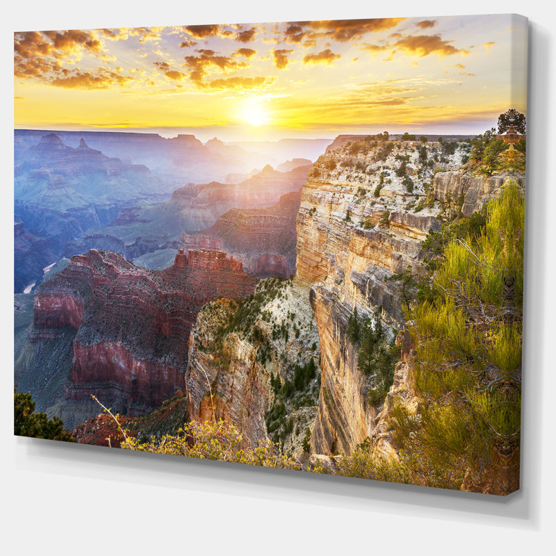 Grand Canyon Landscape - reproduction de photo sur toile tendue, H 20 po x l 20 po x P 1 po, Toile tendue
